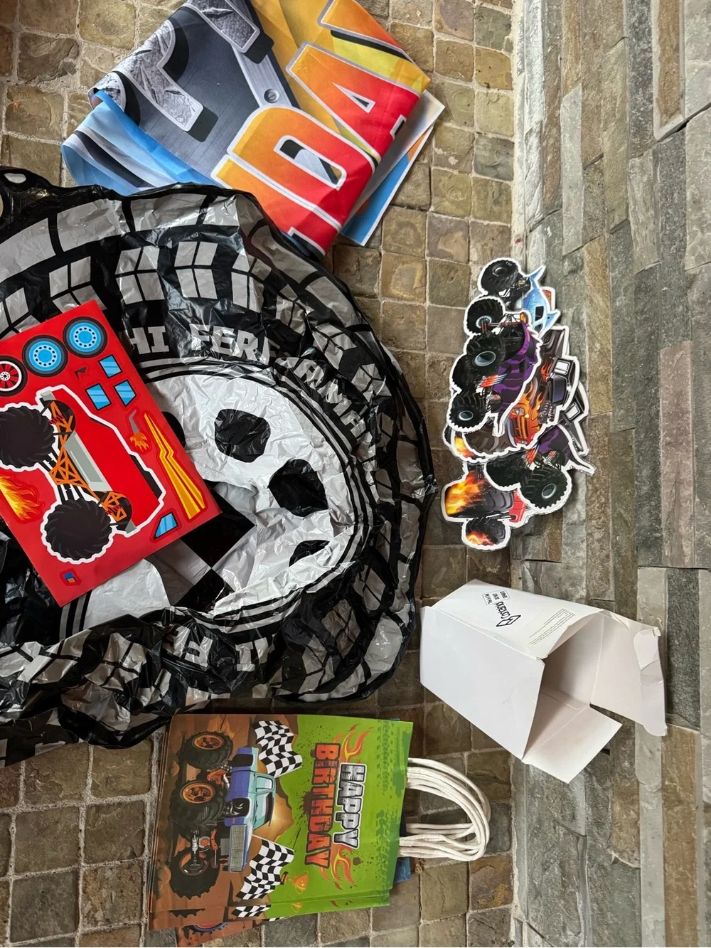Monster truck Birthday Party Decorations backdrop